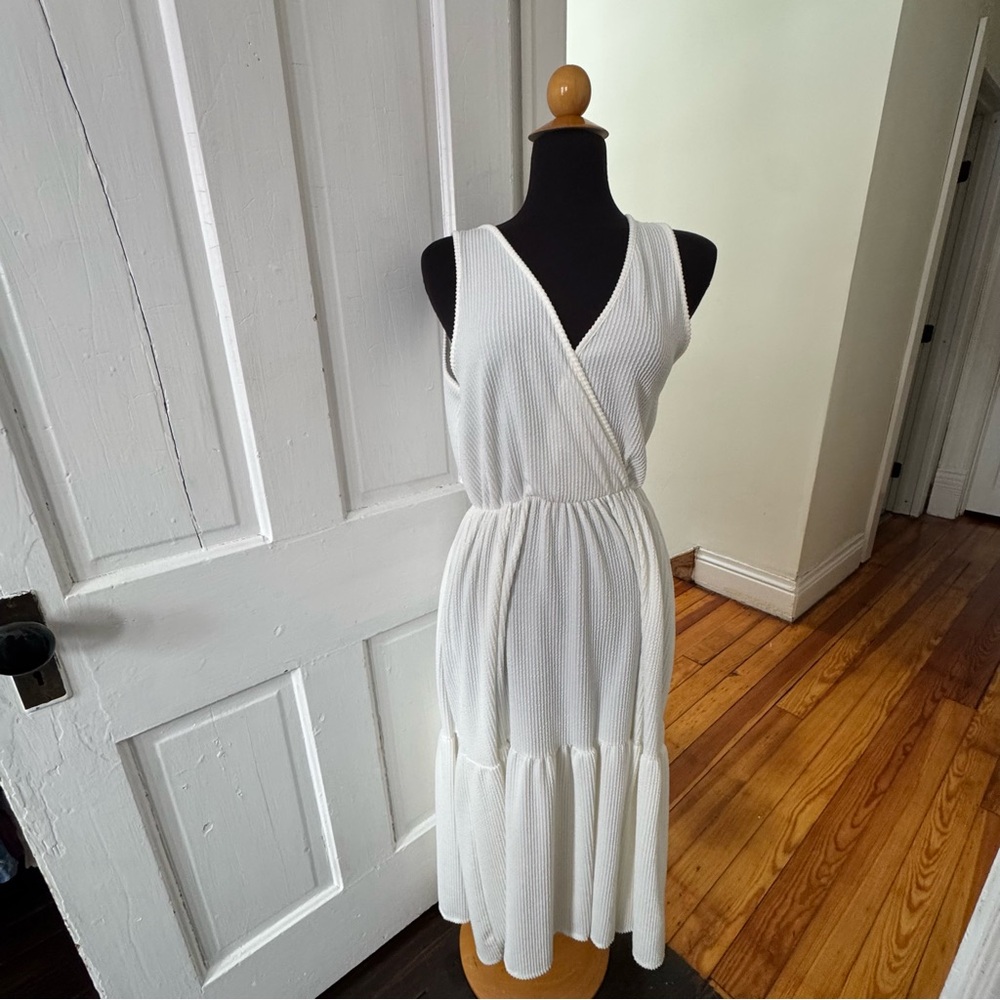 White tiered maxi dress